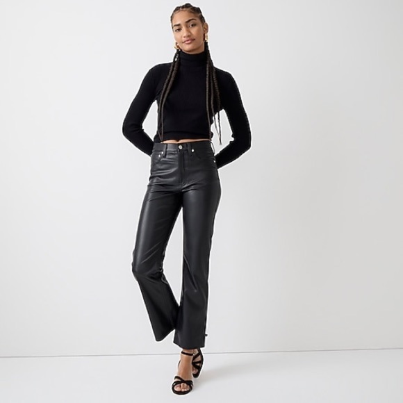 J. Crew Pants - J Crew High-rise slim demi-boot pant in faux leather BK823 Size 31